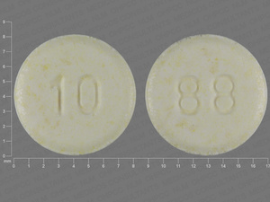 Yellow Round pill with imprint 88;10 — Olanzapine Olanzapine 10 mg; (view 2)