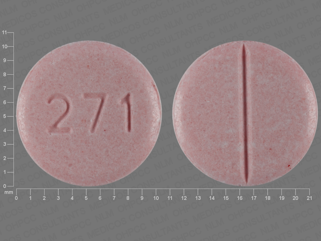 Pink Round pill with imprint 271 — Carbamazepine Carbamazepine 100 mg; (view 3)