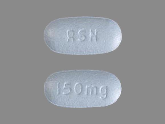 Blue Oval pill with imprint RSN;150;MG — Actonel Risedronate sodium 150 mg; (view 4)