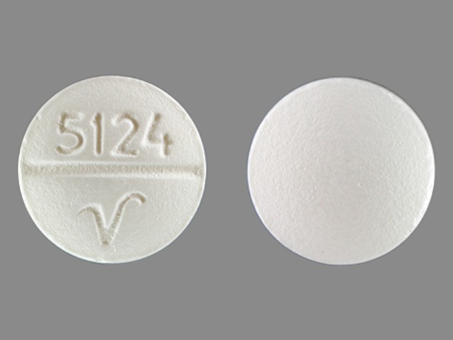 White Round pill with imprint 5124;V — Propafenone hydrochloride Propafenone hydrochloride 150 mg; (view 2)