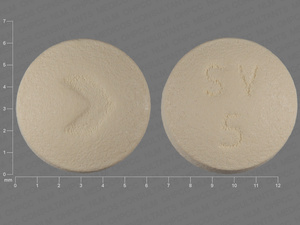 White Round pill with imprint SV;5 — Simvastatin Simvastatin 5 mg; (view 2)