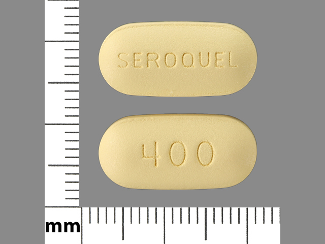 Yellow Capsule pill with imprint SEROQUEL;400 — Seroquel Quetiapine fumarate 400 mg; (view 2)