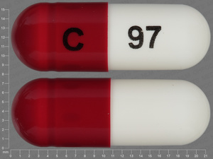 Red;white Capsule pill with imprint C;97 — Cefadroxil Cefadroxil 500 mg; (view 2)
