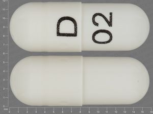 White Capsule pill with imprint D;02 — Gabapentin Gabapentin 100 mg; (view 2)