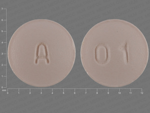 Pink Round pill with imprint A;01 — Simvastatin Simvastatin 10 mg; (view 5)