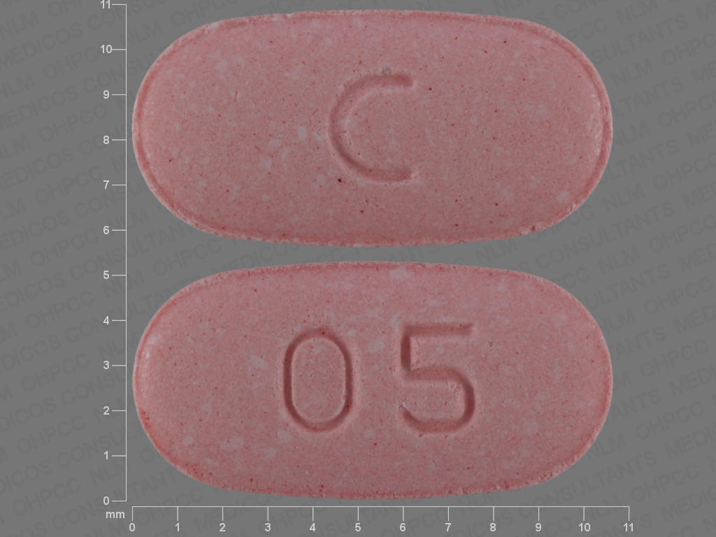 Pink Capsule pill with imprint C;05 — Fluconazole Fluconazole 100 mg; (view 2)