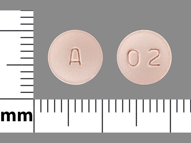 Pink Round pill with imprint A;02 — Simvastatin Simvastatin 20 mg; (view 3)