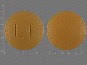 Yellow Round pill with imprint LT — Letrozole Letrozole 2.5 mg; (view 2)