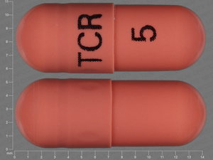 Pink Capsule pill with imprint TCR;5 — Tacrolimus Tacrolimus 5 mg; (view 2)