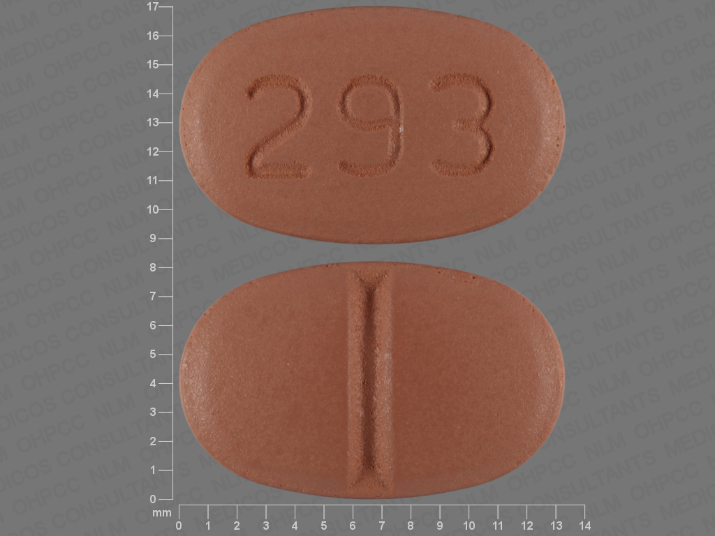 Brown Oval pill with imprint 293 — Verapamil hydrochloride 180 mg (view 2)