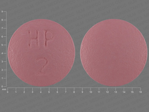 Pink Round pill with imprint HP;2 — Hydralazine hydrochloride Hydralazine hydrochloride 25 mg; (view 4)