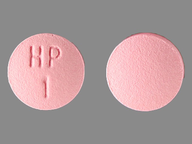 Pink Round pill with imprint HP;1 — Hydralazine hydrochloride Hydralazine hydrochloride 10 mg; (view 2)