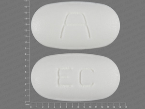 White Oval pill with imprint a;EC — Erythromycin 250 mg (view 2)