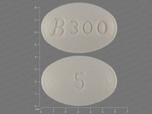 White Oval pill with imprint B300;5 — Simvastatin Simvastatin 5 mg; (view 2)
