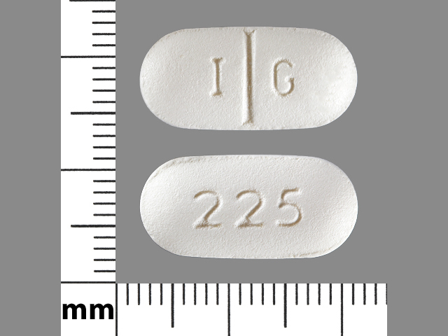 White Capsule pill with imprint 225;IG — Gemfibrozil Gemfibrozil 600 mg; (view 4)