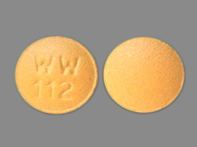 Orange Round pill with imprint WW;112 — Doxycycline Doxycycline hyclate 100 mg; (view 4)