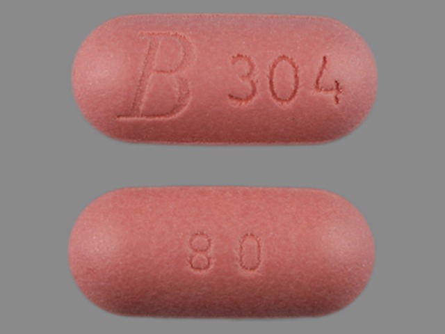 Pink Capsule pill with imprint B304;80 — Simvastatin Simvastatin 80 mg; (view 2)
