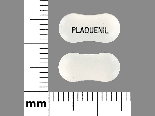 White Double circle pill with imprint PLAQUENIL — Plaquenil Hydroxychloroquine sulfate 200 mg; (view 2)