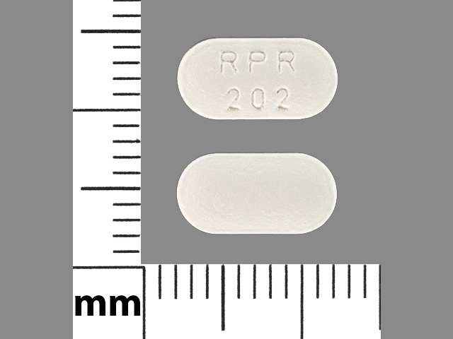 White Oval pill with imprint RPR;202 — Rilutek Riluzole 50 mg; (view 2)