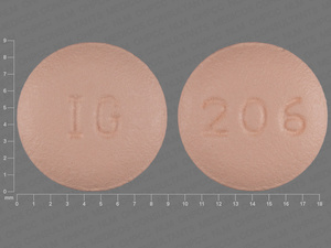 Yellow Round pill with imprint 206;IG — Citalopram Citalopram hydrobromide 10 mg; (view 3)