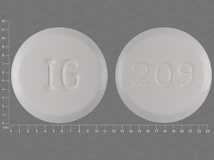 White Round pill with imprint IG;209 — Terbinafine Terbinafine hydrochloride 250 mg; (view 2)
