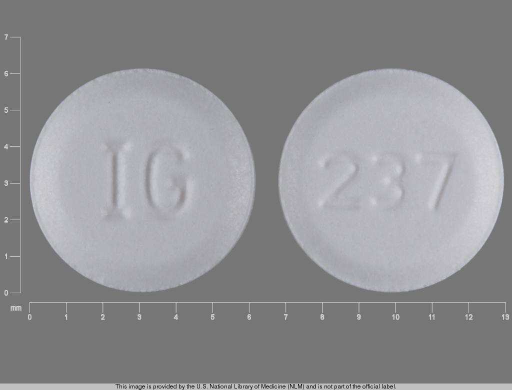 White Round pill with imprint 237;IG — Amlodipine besylate Amlodipine besylate 2.5 mg; (view 2)