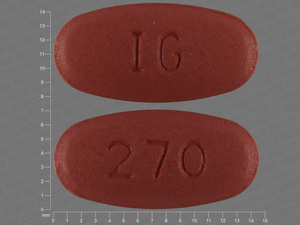 Brown Oval pill with imprint 270;IG — Quinapril Quinapril hydrochloride 40 mg; (view 3)