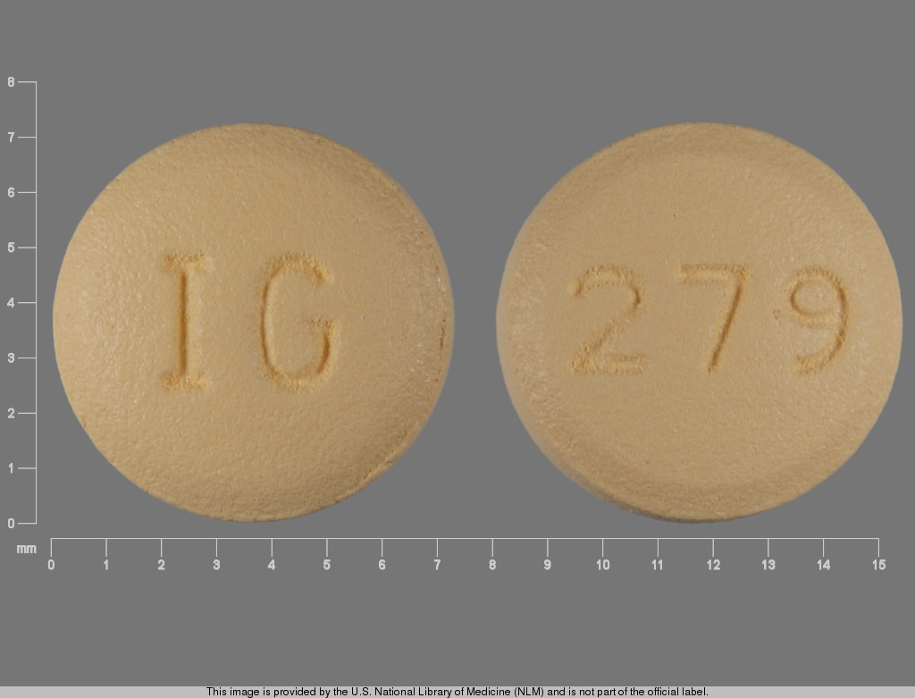 Yellow Round pill with imprint IG;279 — Topiramate Topiramate 50 mg; (view 2)