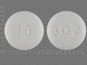 White Round pill with imprint IG;302 — Alfuzosin hydrochloride Alfuzosin hydrochloride 10 mg; (view 2)