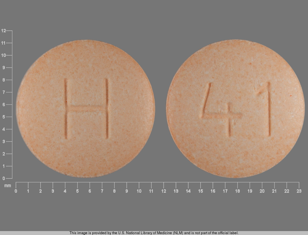 Orange Round pill with imprint H;41 — Hydralazine hydrochloride 100 mg (view 2)