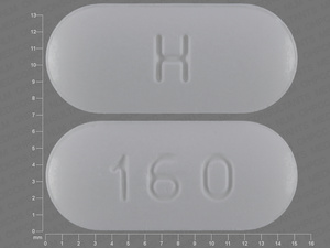 White Capsule pill with imprint 160;H — Irbesartan Irbesartan 300 mg; (view 2)