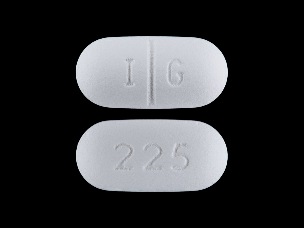 White Capsule pill with imprint 225;IG — Gemfibrozil Gemfibrozil 600 mg; (view 3)