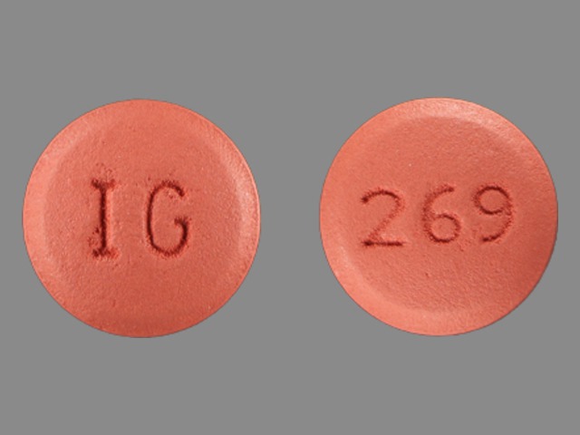 Brown Round pill with imprint 269;IG — Quinapril Quinapril hydrochloride 20 mg; (view 2)