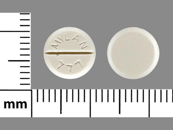 White Round pill with imprint MYLAN;777 — Lorazepam Lorazepam 2 mg; (view 8)