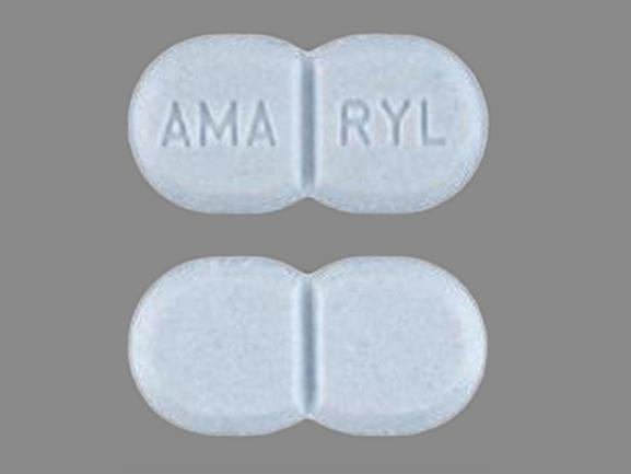 Blue Oval pill with imprint AMA;RYL — Amaryl Glimepiride 4 mg; (view 8)