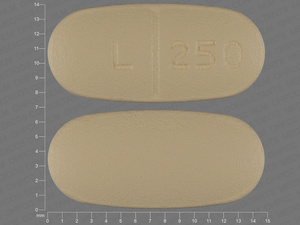 Yellow Oval pill with imprint L;250 — Levetiracetam Levetiracetam 250 mg; (view 2)