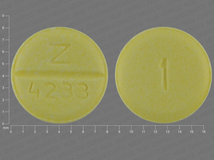 Yellow Round pill with imprint 1;Z;4233 — Bumetanide Bumetanide 1 mg; (view 3)