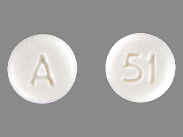 White Round pill with imprint 51;A — Benazepril hydrochloride 5 mg (view 2)
