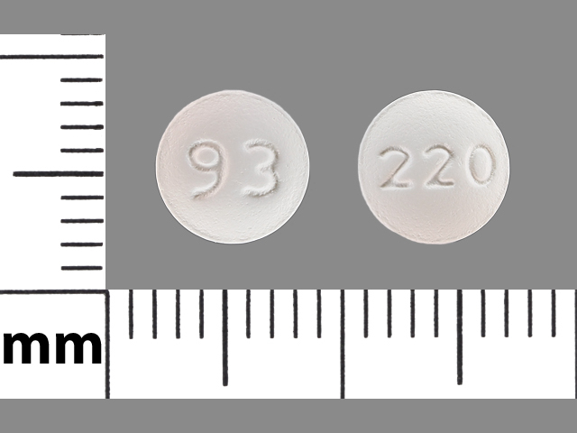 White Round pill with imprint 93;220 — Bicalutamide 50 mg (view 2)
