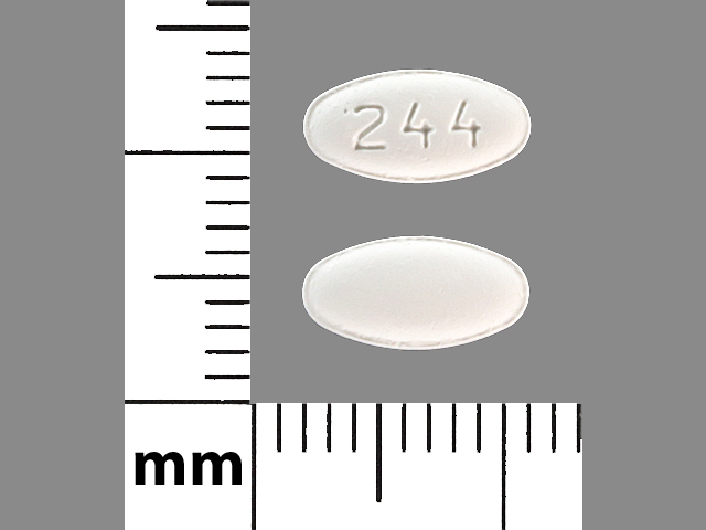 White Oval pill with imprint 244 — Carvedilol Carvedilol 6.25 mg; (view 2)