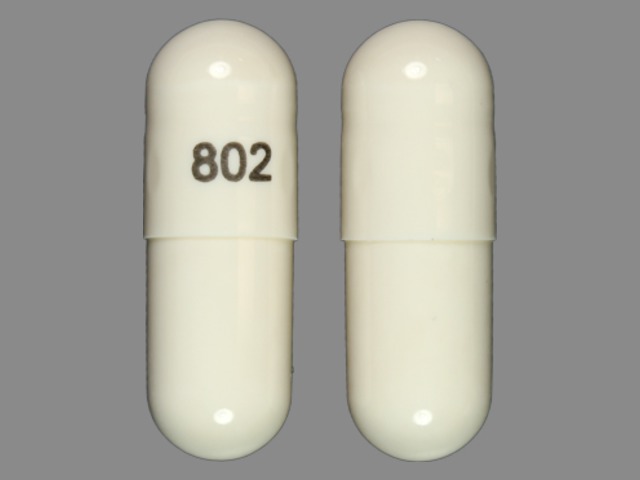 White Capsule pill with imprint 802 — Cephalexin Cephalexin 500 mg; (view 3)