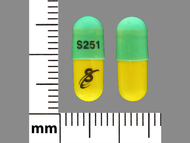 Green Capsule pill with imprint S251;S — Chlordiazepoxide hydrochloride Chlordiazepoxide hydrochloride 5 mg; (view 3)
