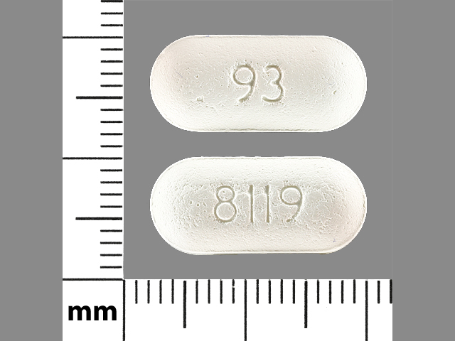 White Oval pill with imprint 8119;93 — Famciclovir Famciclovir 500 mg; (view 2)