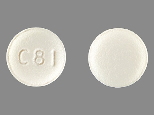 White Round pill with imprint C81 — Dipyridamole Dipyridamole 25 mg; (view 2)