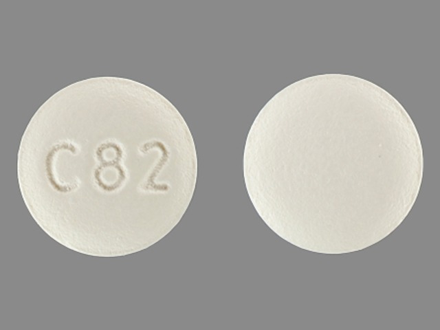 White Round pill with imprint C82 — Dipyridamole Dipyridamole 50 mg; (view 2)