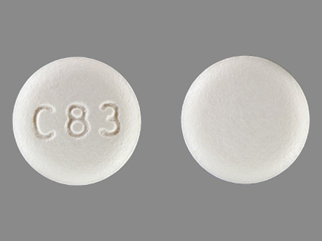 White Round pill with imprint C83 — Dipyridamole Dipyridamole 75 mg; (view 3)