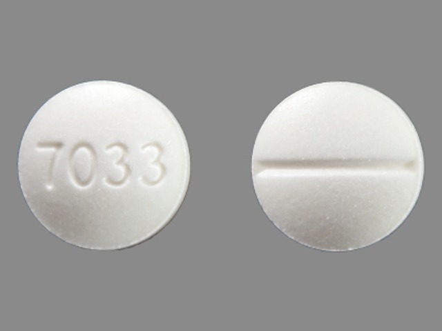White Round pill with imprint 7033 — Fludrocortisone acetate Fludrocortisone acetate 0.1 mg; (view 3)