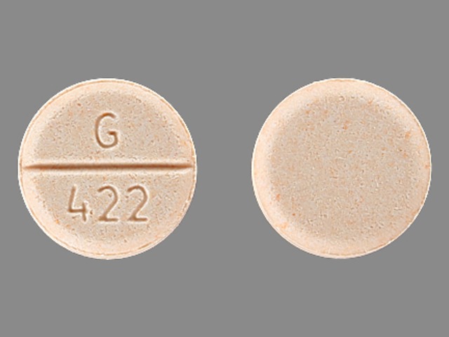 Orange Round pill with imprint G;422 — Midodrine hydrochloride Midodrine hydrochloride 5 mg; (view 2)