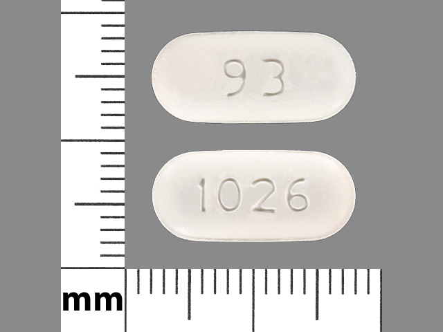 White Oval pill with imprint 1026;93 — Nefazodone hydrochloride Nefazodone hydrochloride 250 mg; (view 2)