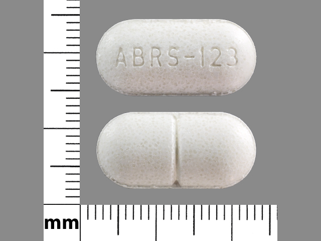 White Oval pill with imprint ABRS;123 — Potassium chloride Potassium chloride 20 meq; (view 4)